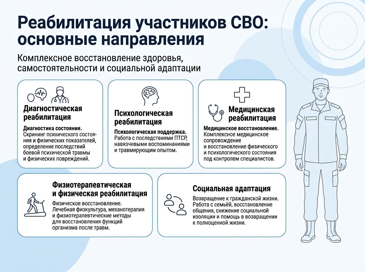 Реабилитация участников СВО в Сольцах инфографика
